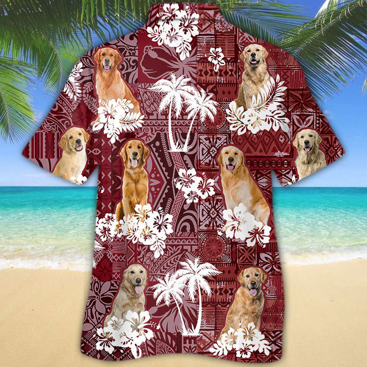 Golden Retriever Hawaiian Shirt/ Dog Hawaiian Shirt Short Sleeve