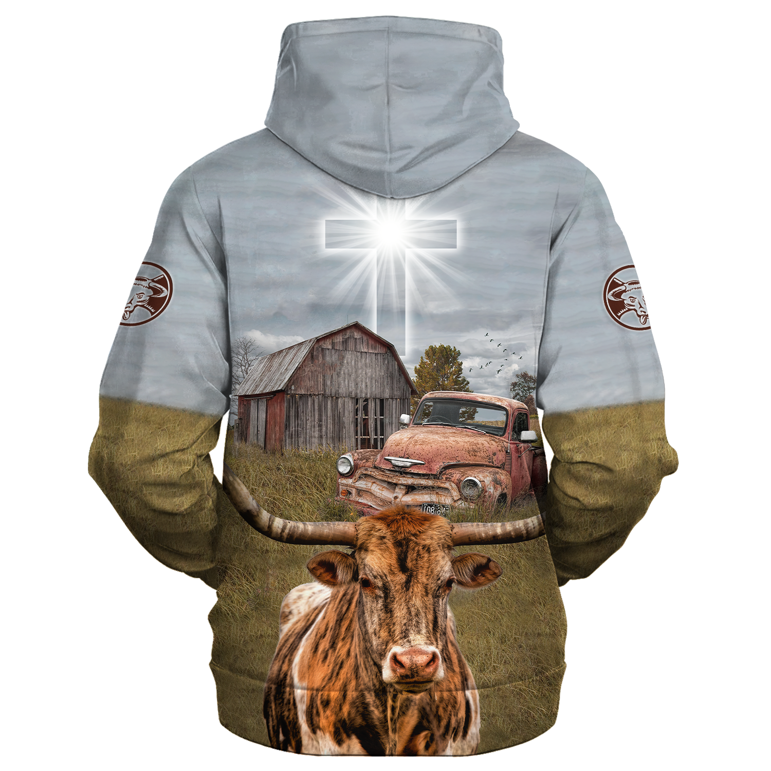 Texas Longhorn Hoodie/ 3D All Over Print Farm Hoodie For Dad Mother