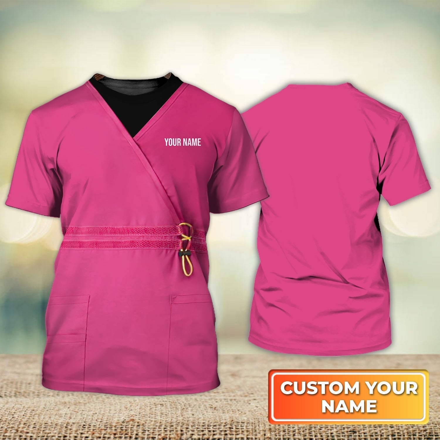 Love Nursing Nurse Life Registered Nurse Uniform Pink Personalized Name 3D Tshirt