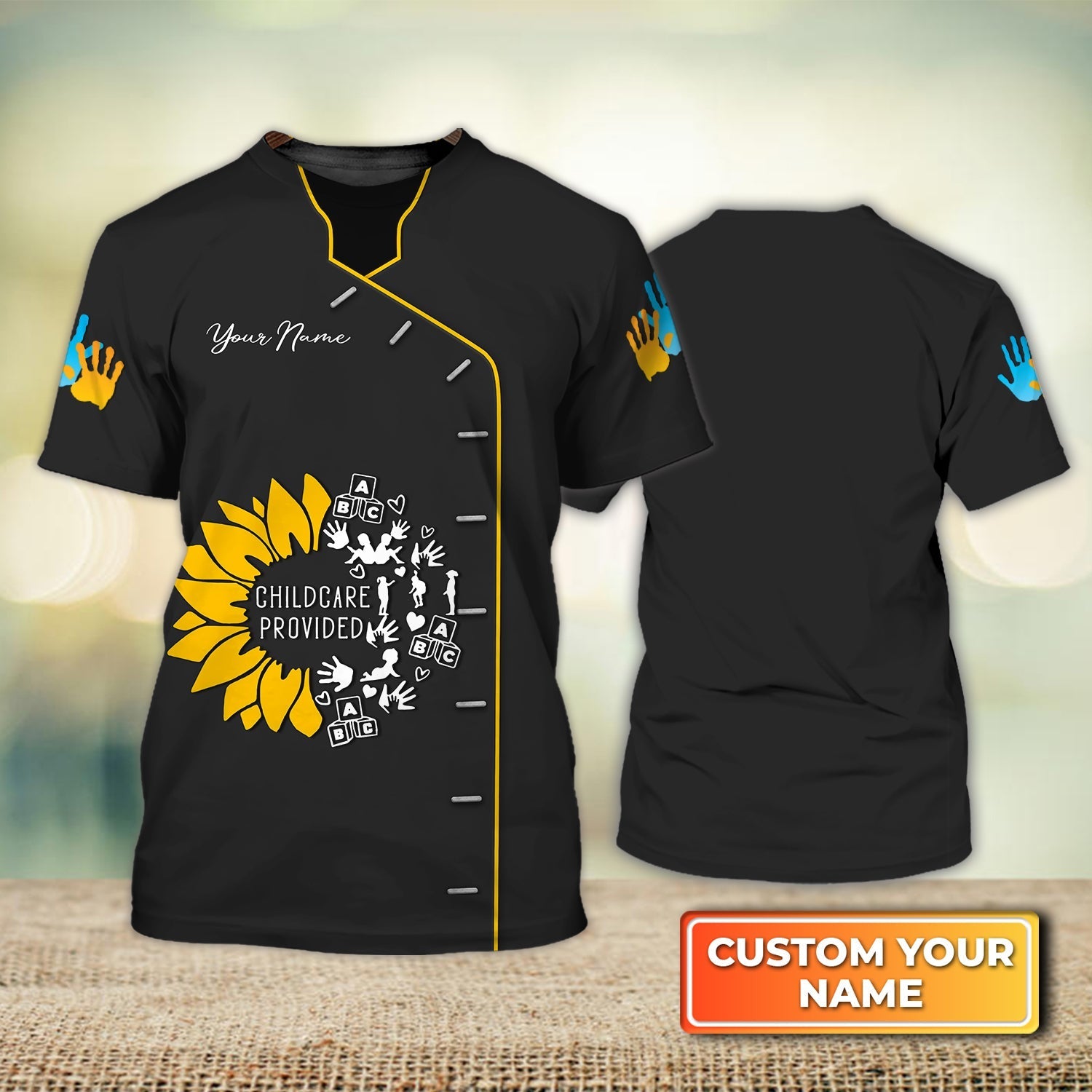 Custom 3D Shirt For Childe Care Women Flower Child Childcare Provider Child Care Home Provider Unifrom