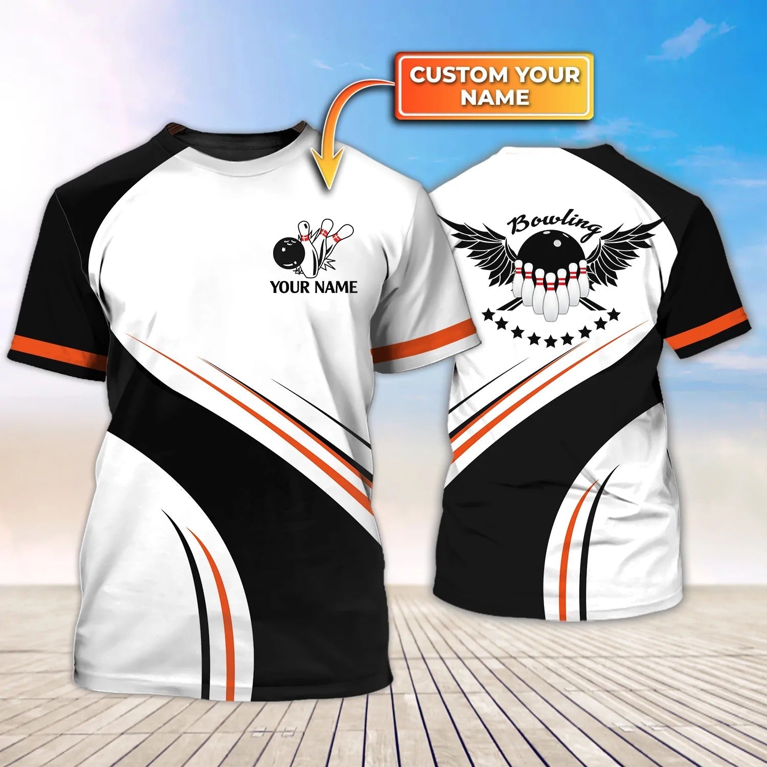 Bowling Ball Uniform Customized 3D Print Shirt For Bowler/ Bowling Player Present