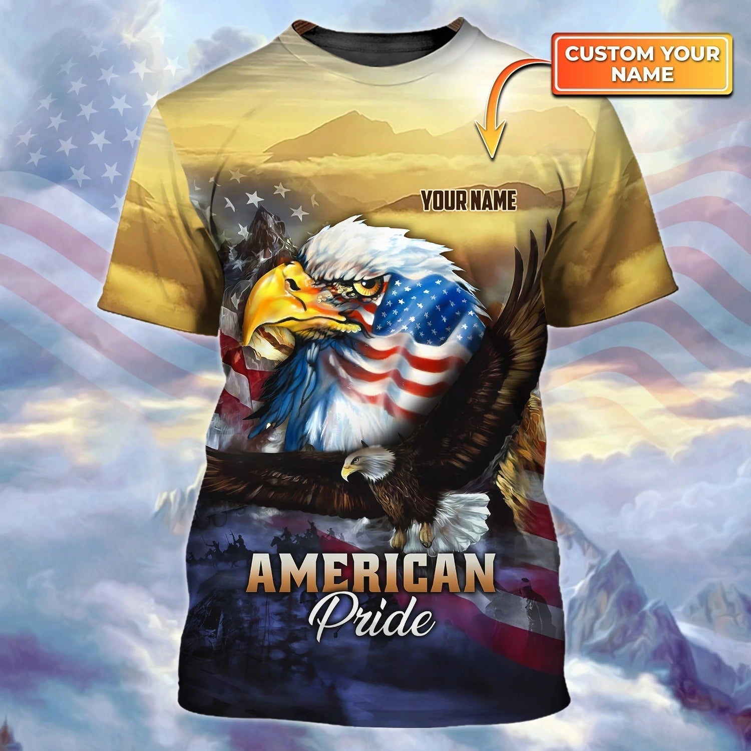 Personalized 3D Tee Shirt For Independence Day Pride Of Usa Strong American 4Th July Shirt