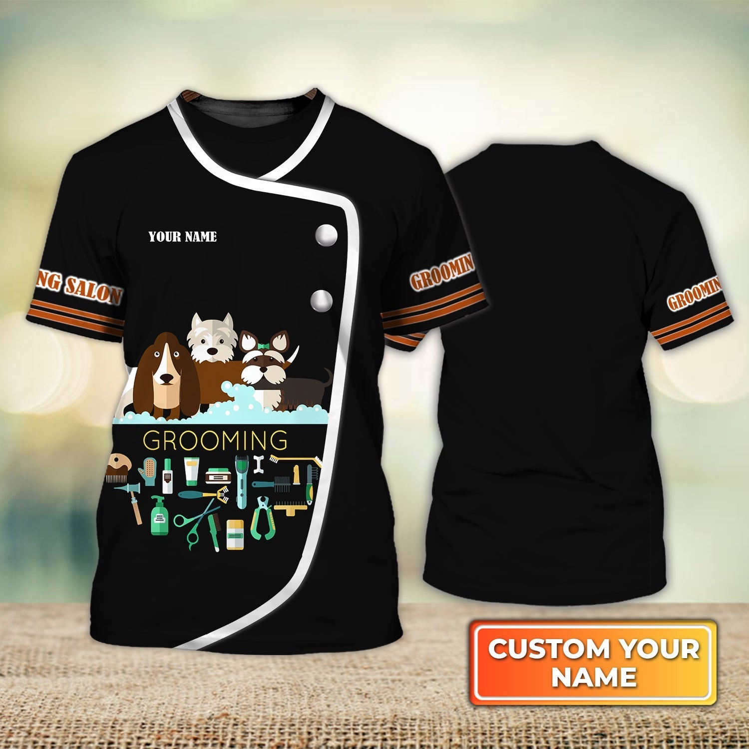Personalized Grooming Salon Uniform T Shirt Dog Groomer Uniform Shirts Black Gift For Groomers