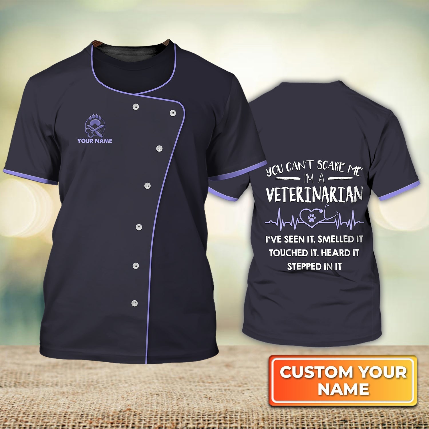 Personalized 3D All Over Printed Veterinarian Shirts You Can''T Scare Me Veterinarian Uniform