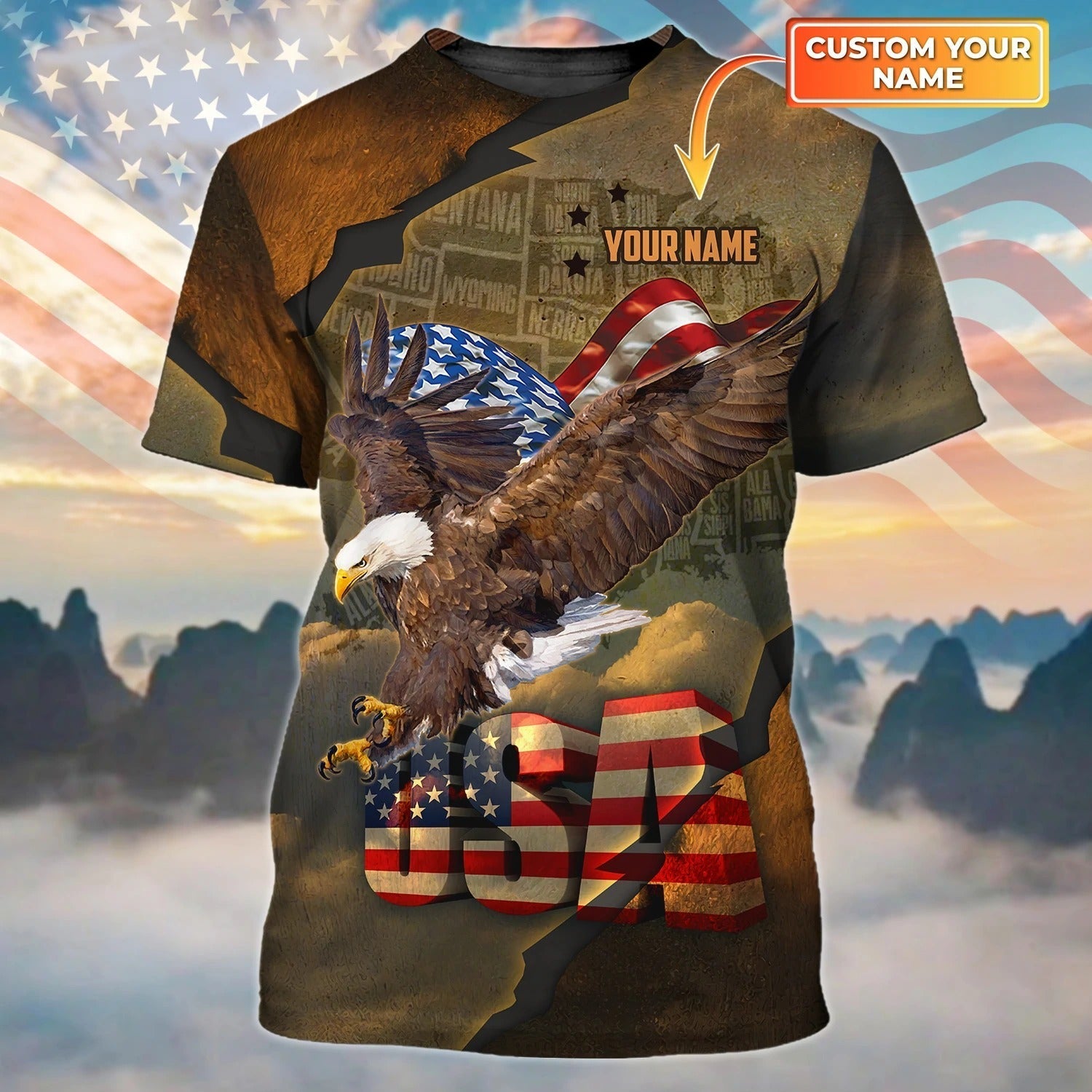 Personalized 3D Tee Shirt For Independence Day Pride Of Usa Strong American 4Th July Shirt