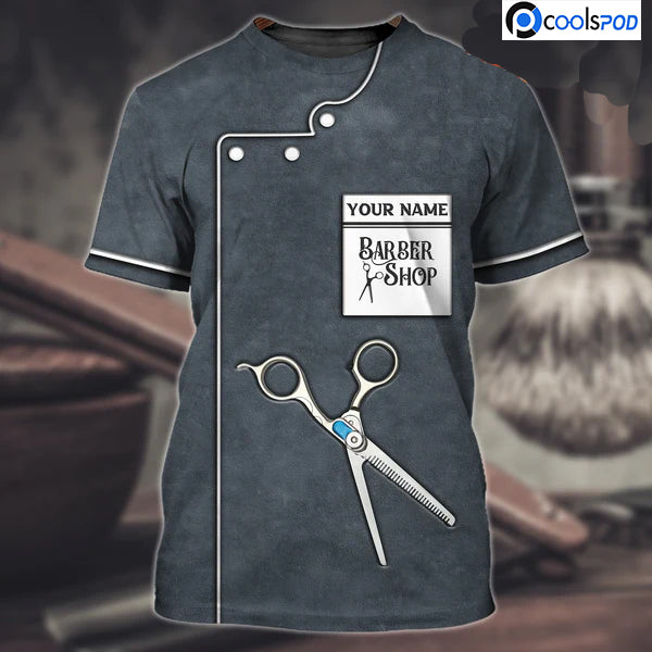 Customized Barber Shirts/ 3D All Over Printed Tshirt For Barber Shop/ Best Gift For Barber/ Barber Shirt For Him Her