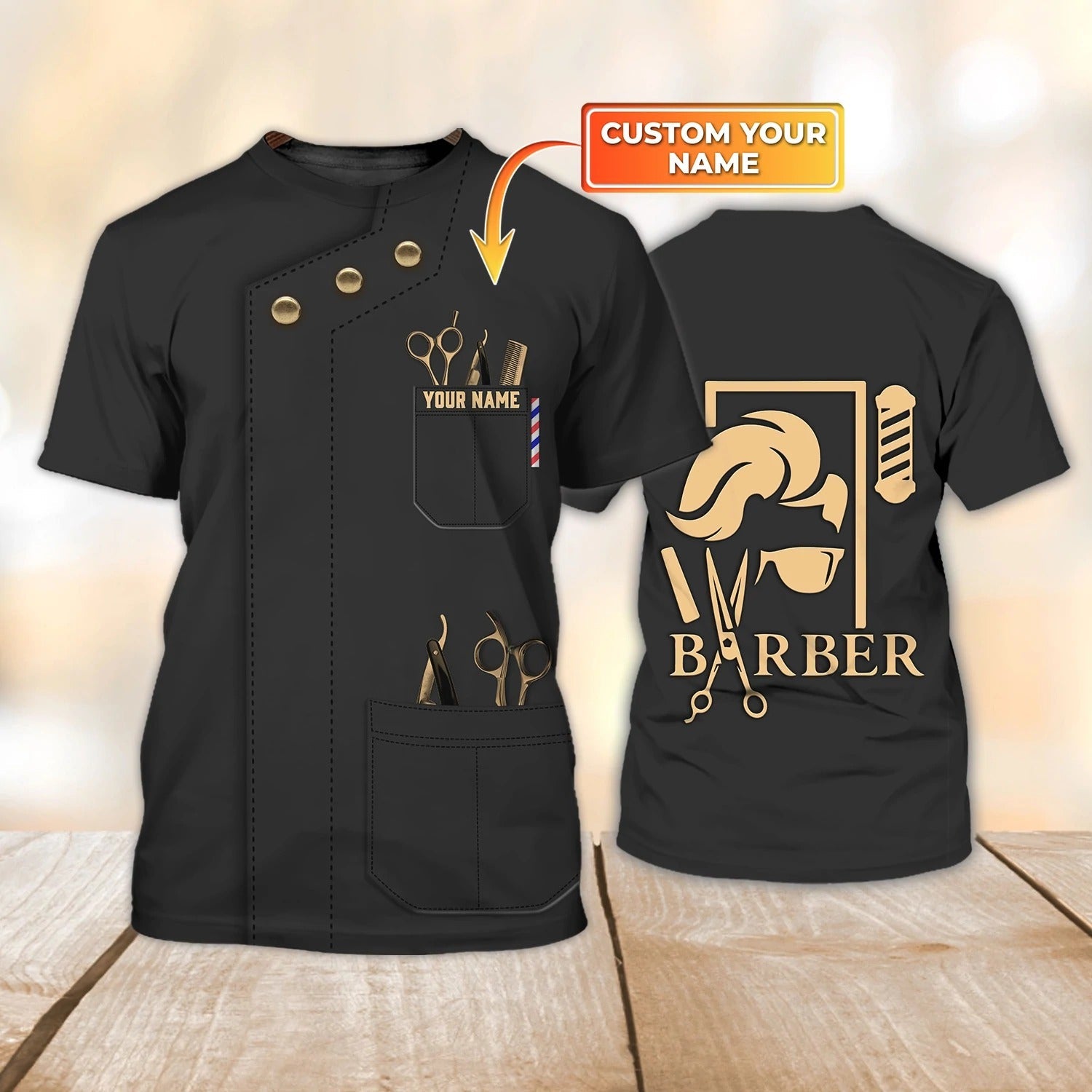 Personalized 3D All Over Print Barber Tee Shirt/ Barber Shirts/ Cool Shirt For Barber/ Present For A Barber
