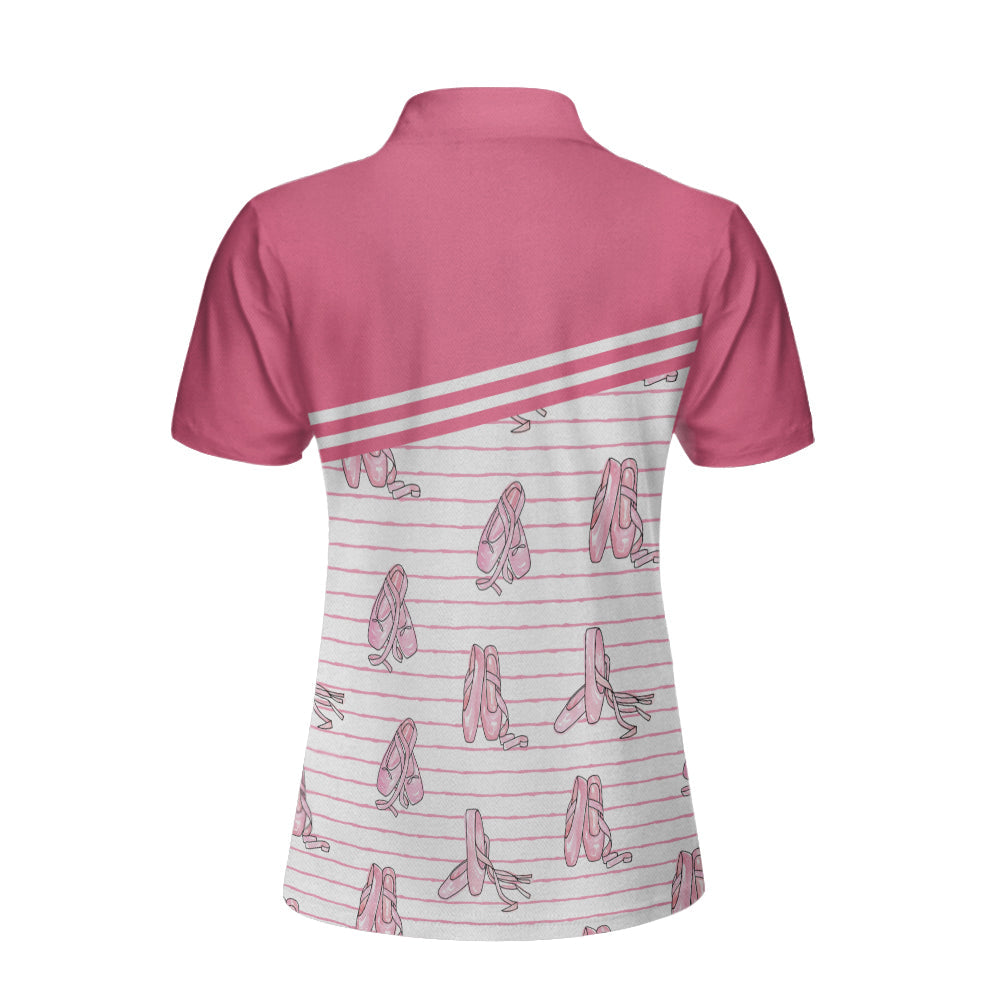 Ballerina Short Sleeve Women Polo Shirt/ Pink Ballet Polo Shirt Design For Ladies/ Gift For Ballet Dancer Coolspod