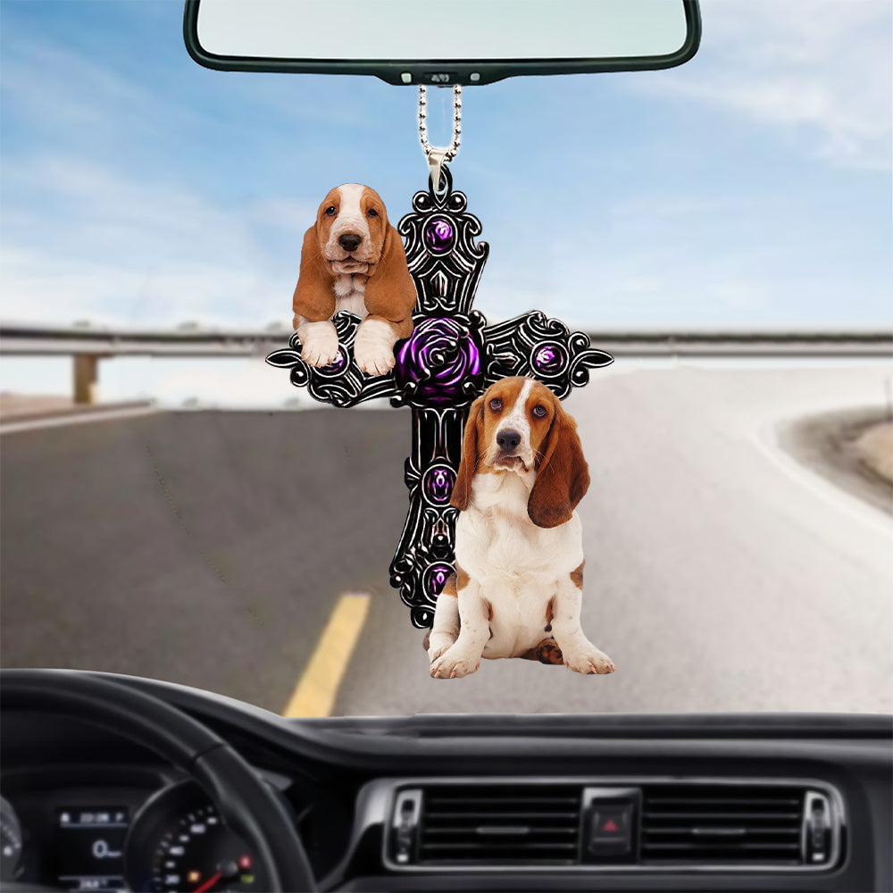 Basset Hound Pray For God Car Auto Hanging Ornament Dog Pray For God Ornament Coolspod