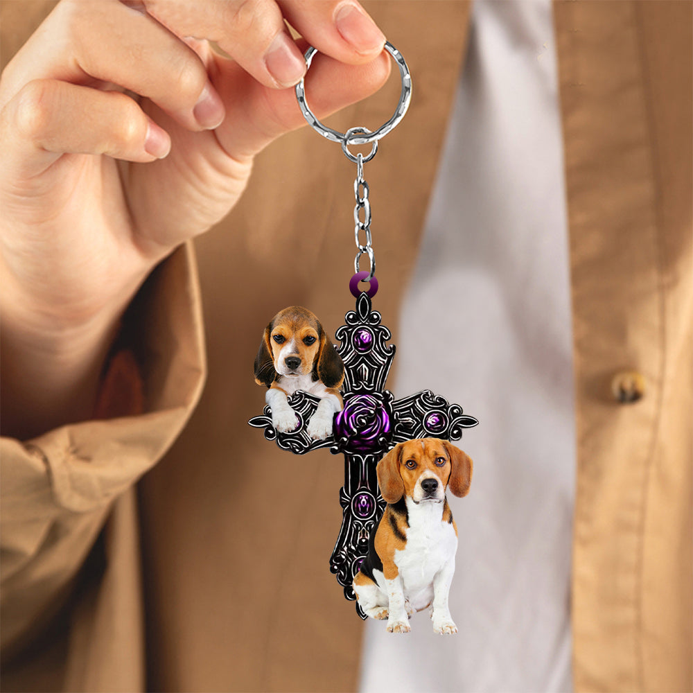 Beagle Pray For God Acrylic Keychain Dog Keychain Coolspod