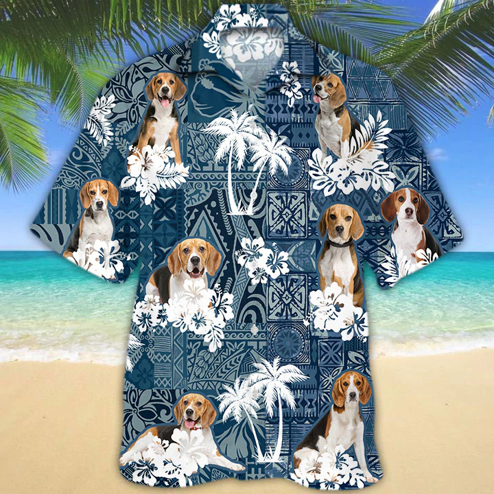 Beagle Hawaiian Shirt/ Dog Hawaiian Shirt Men women/ Short Sleeve Hawaiian Aloha Shirt