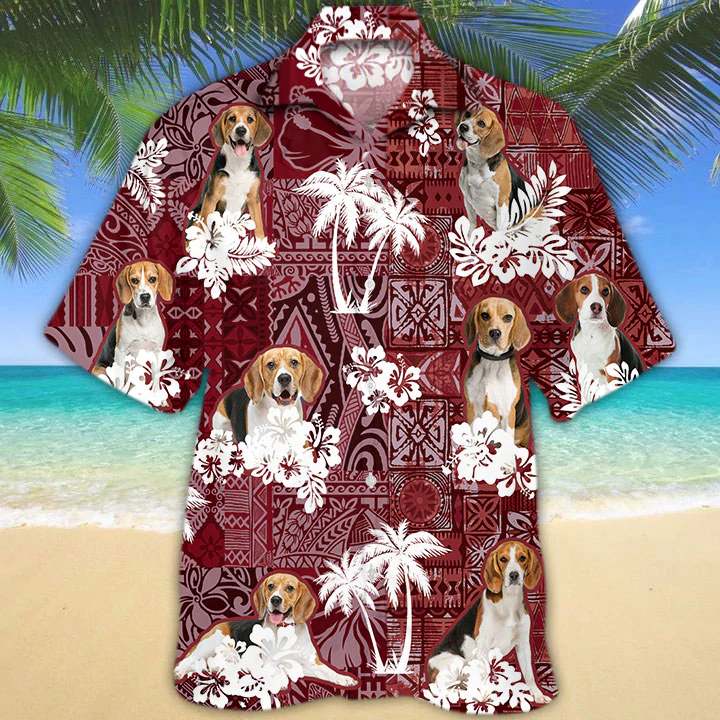Beagle Red Hawaiian Shirt/ Hawaiian shirt For men/ Women/  Aloha Shirt For Summer