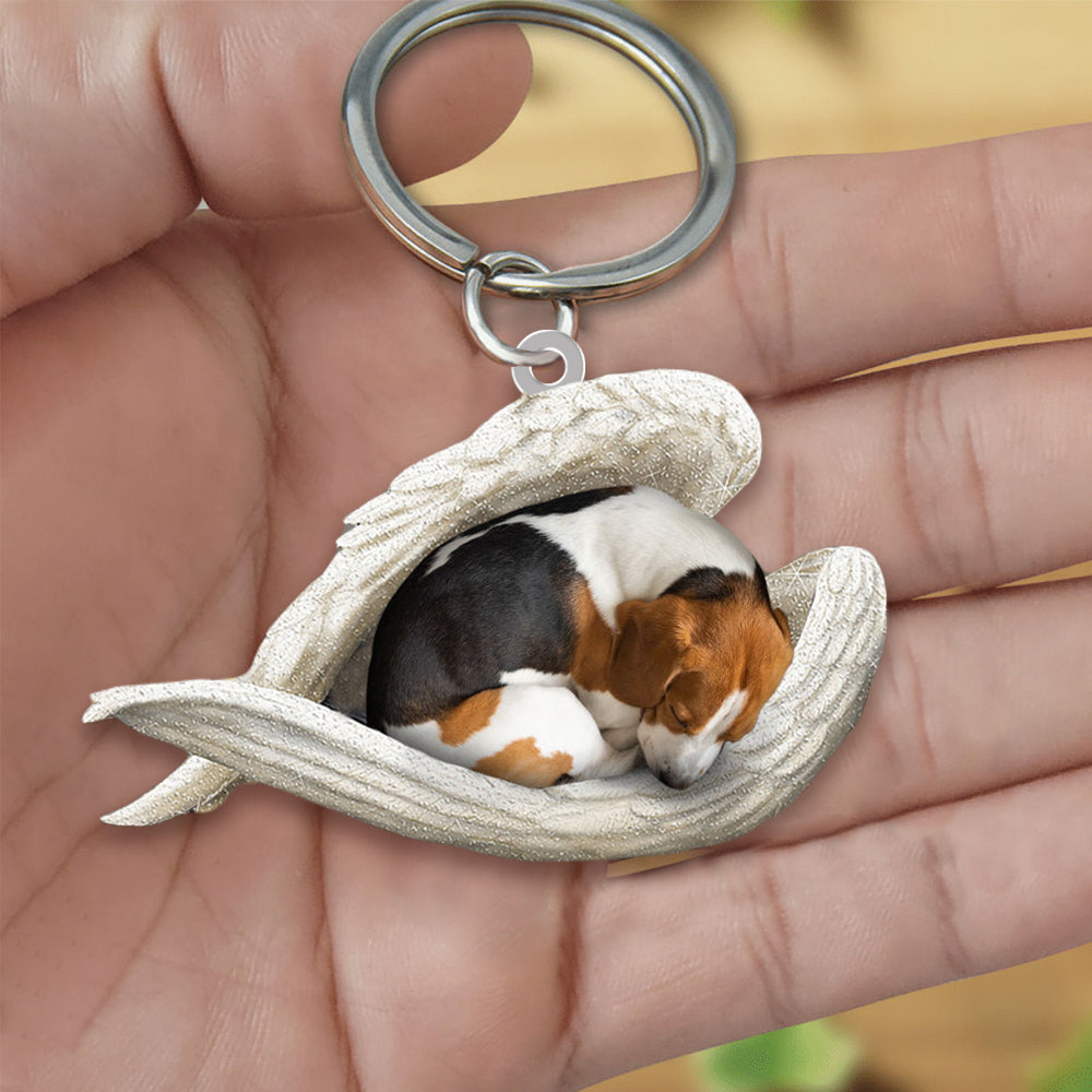 Beagle Sleeping Angel Acrylic Keychain Dog Sleeping keychain
