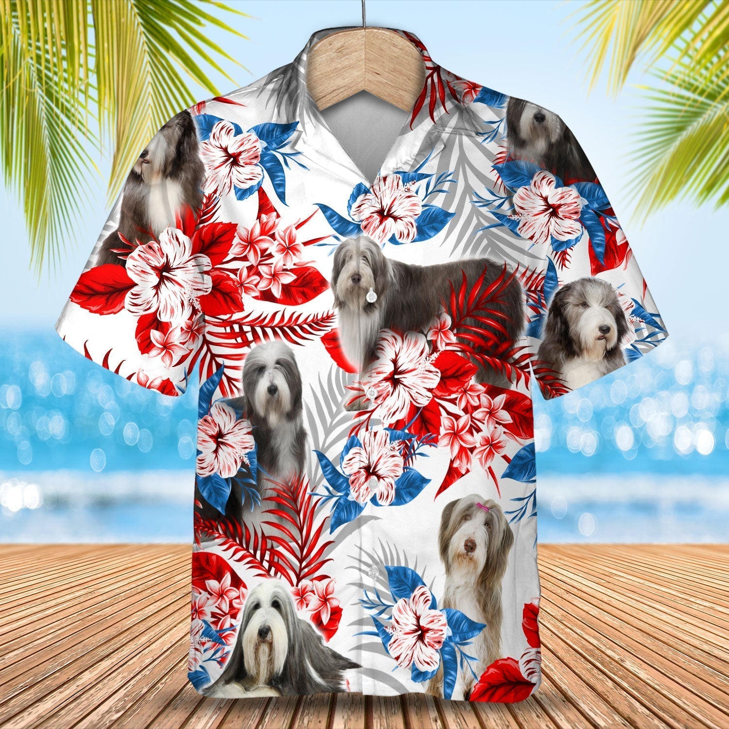 Bearded Collie Hawaiian Shirt - Summer aloha shirt/ Hawaiian shirt for Men and women