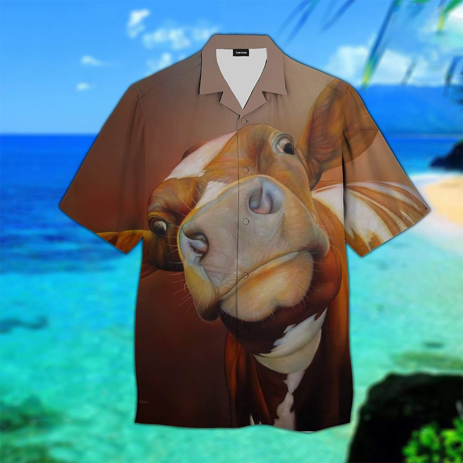 Beautiful Cow Face 3D Hawaiian shirt/ Cow Hawaii Shirt for Men women
