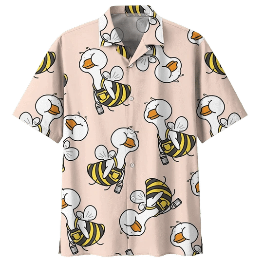 Bee Duck Background Design Hawaiian Shirt/ Hawaii Style Fashion Beach Shirt