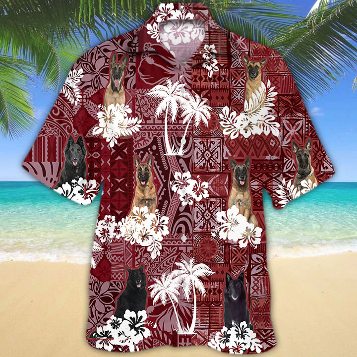 Belgian Shepherd Red Hawaiian Shirt/ Hawaiian shirt For men/ Women/  Aloha Shirt For Summer
