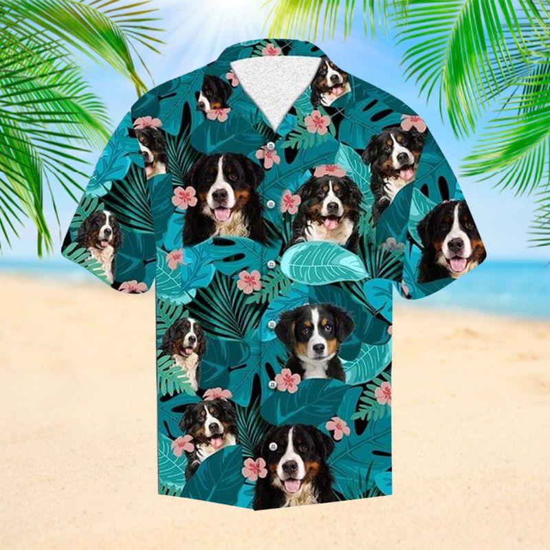 Bernese Mountain Tropical Hisbiscus Hawaii Shirt Berner Dog Lover Gift 3D Hawaiian shirt