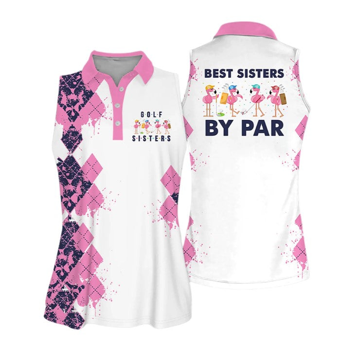Best Sisters By Par Women Sleeveless Polo Shirt/ Golf Polo Shirt for Women