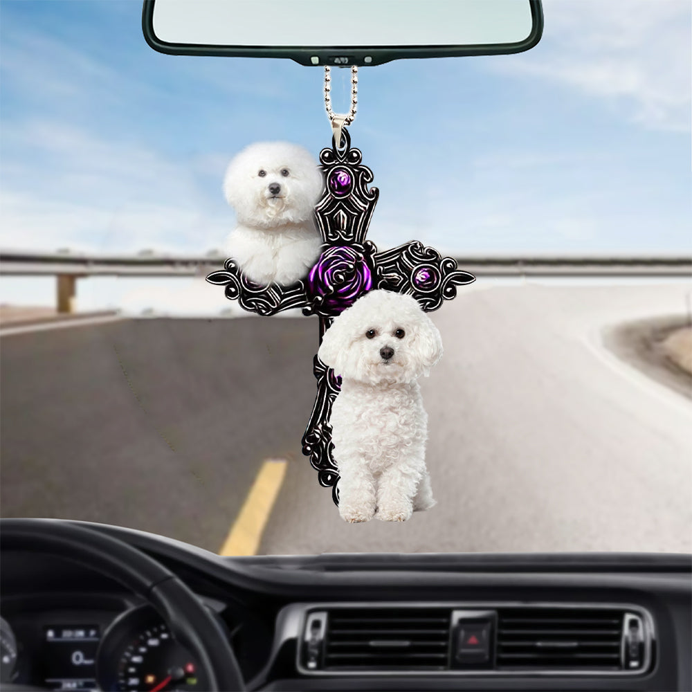Bichon Frise Pray For God Car Hanging Ornament Dog Pray For God Ornament Coolspod