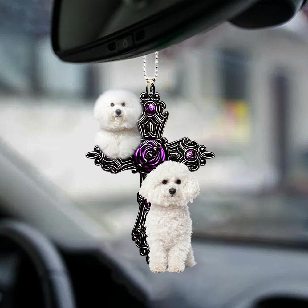 Bichon Frise Pray For God Car Hanging Ornament Dog Pray For God Ornament Coolspod
