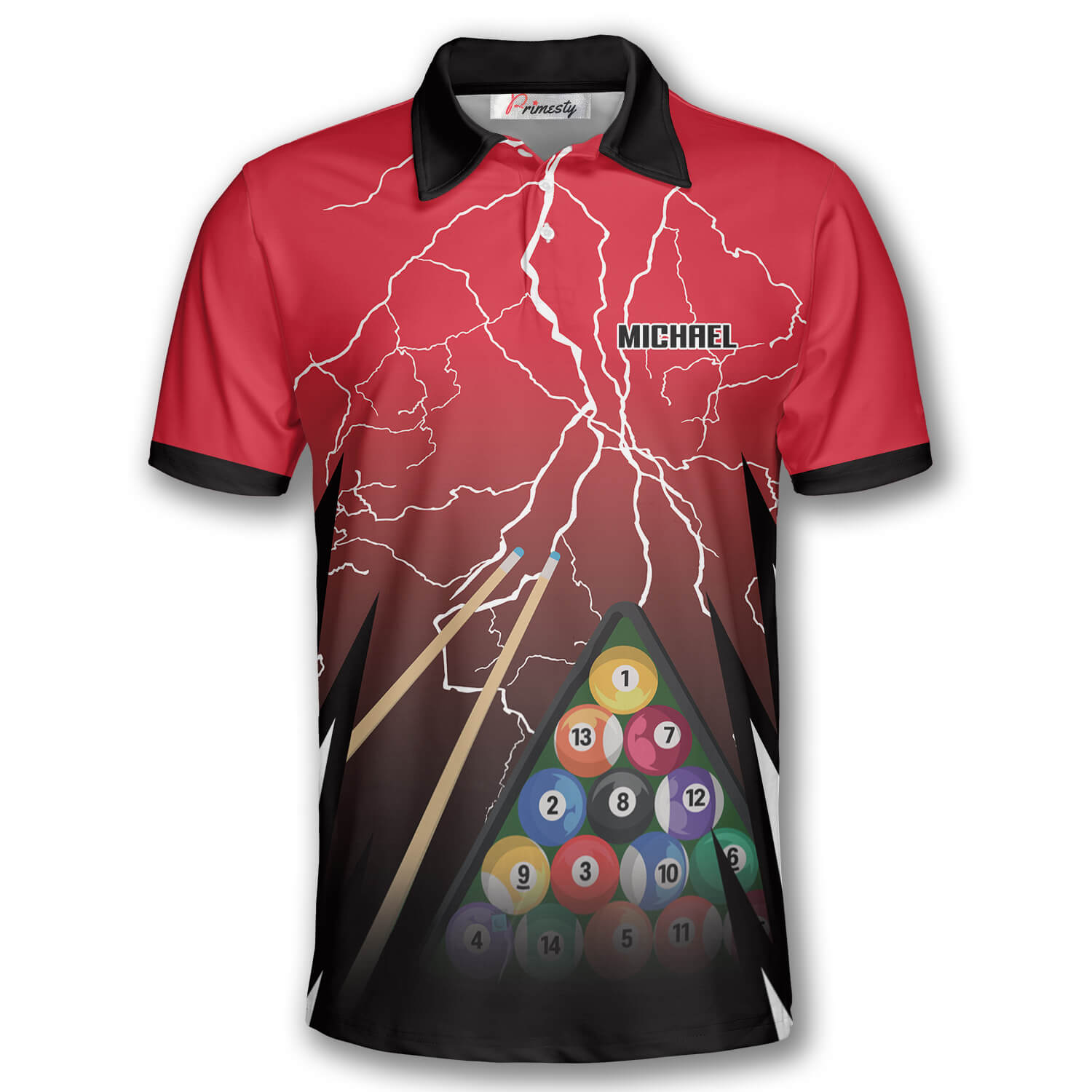 Thunder Lightning Red Version Custom Billiard Shirts for Men/ Men