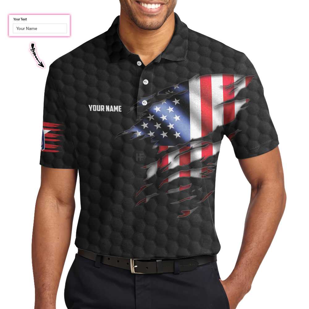 Black American Flag Bowling Custom Polo Shirt/ Personalized American Flag Bowling Shirt For Bowling Fans Coolspod