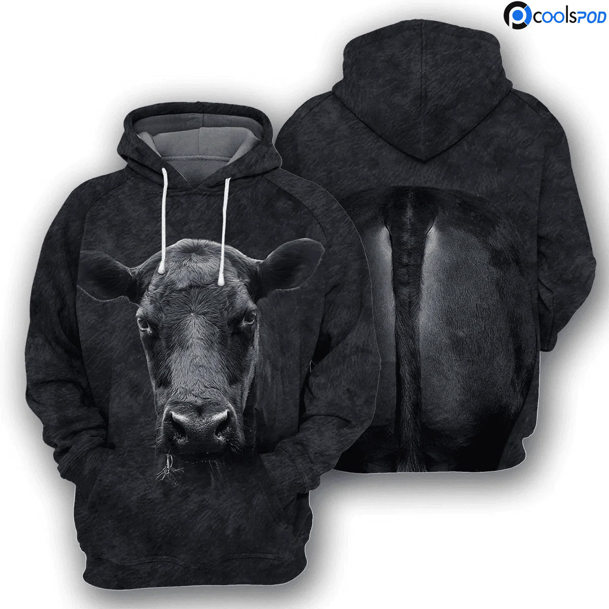 Black Angus Cattle 3D All Over Printed Hoodie Premium Unisex Hoodie For Cow Bull Lover Farm Hoodie