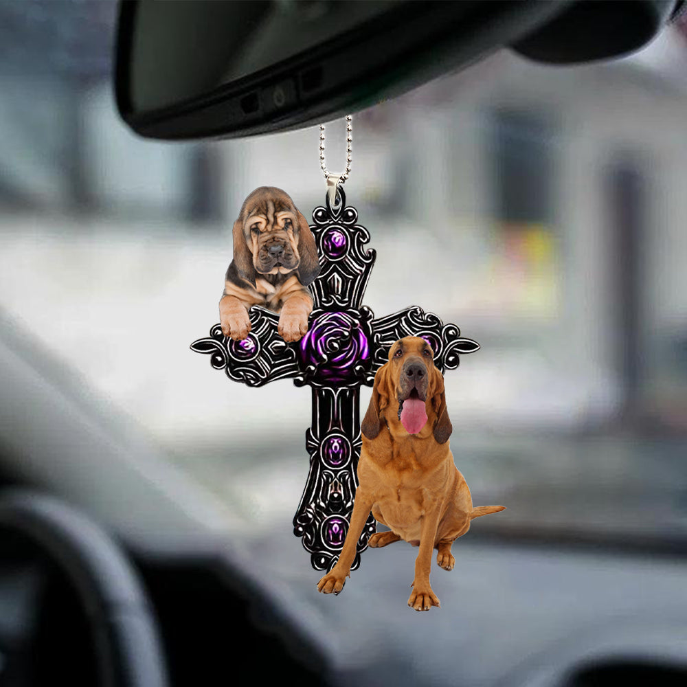 Bloodhound Pray For God Car Hanging Ornament Dog Pray For God Ornament Coolspod