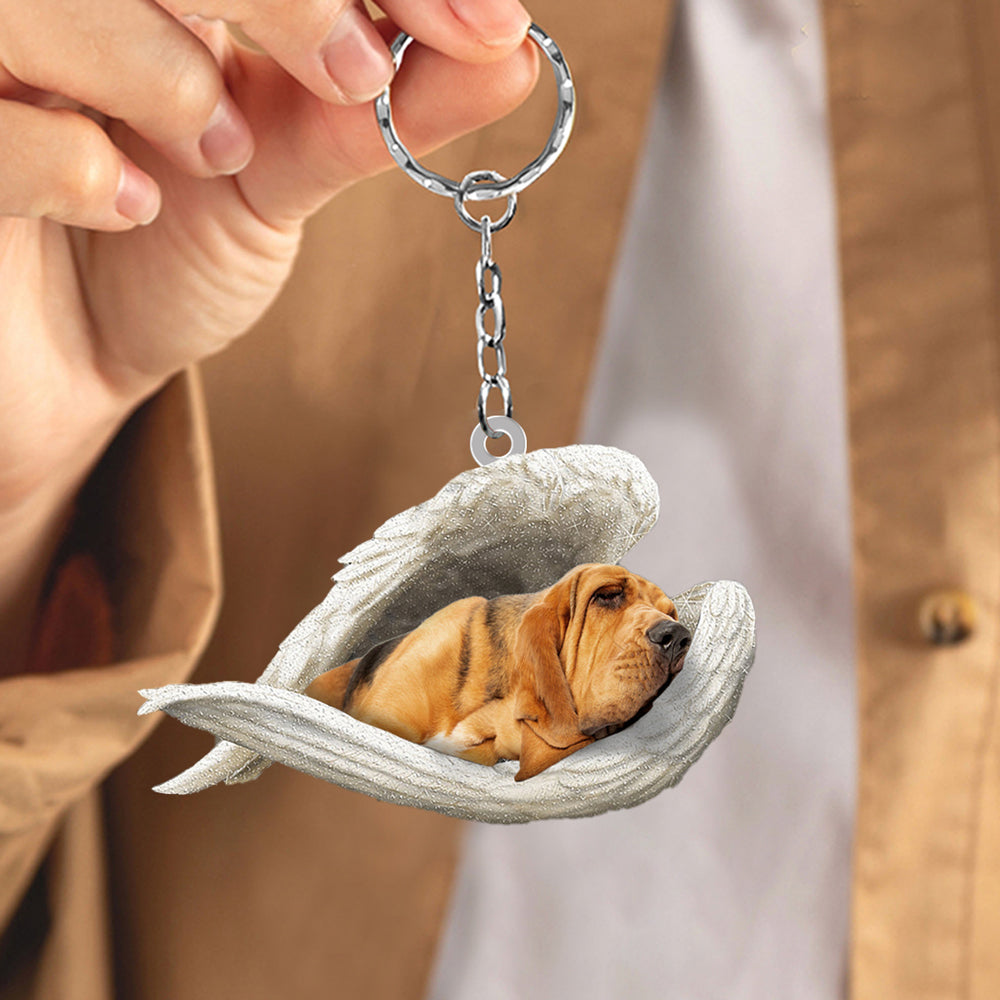 Bloodhound Sleeping Angel Acrylic Keychain Dog Sleeping keychain
