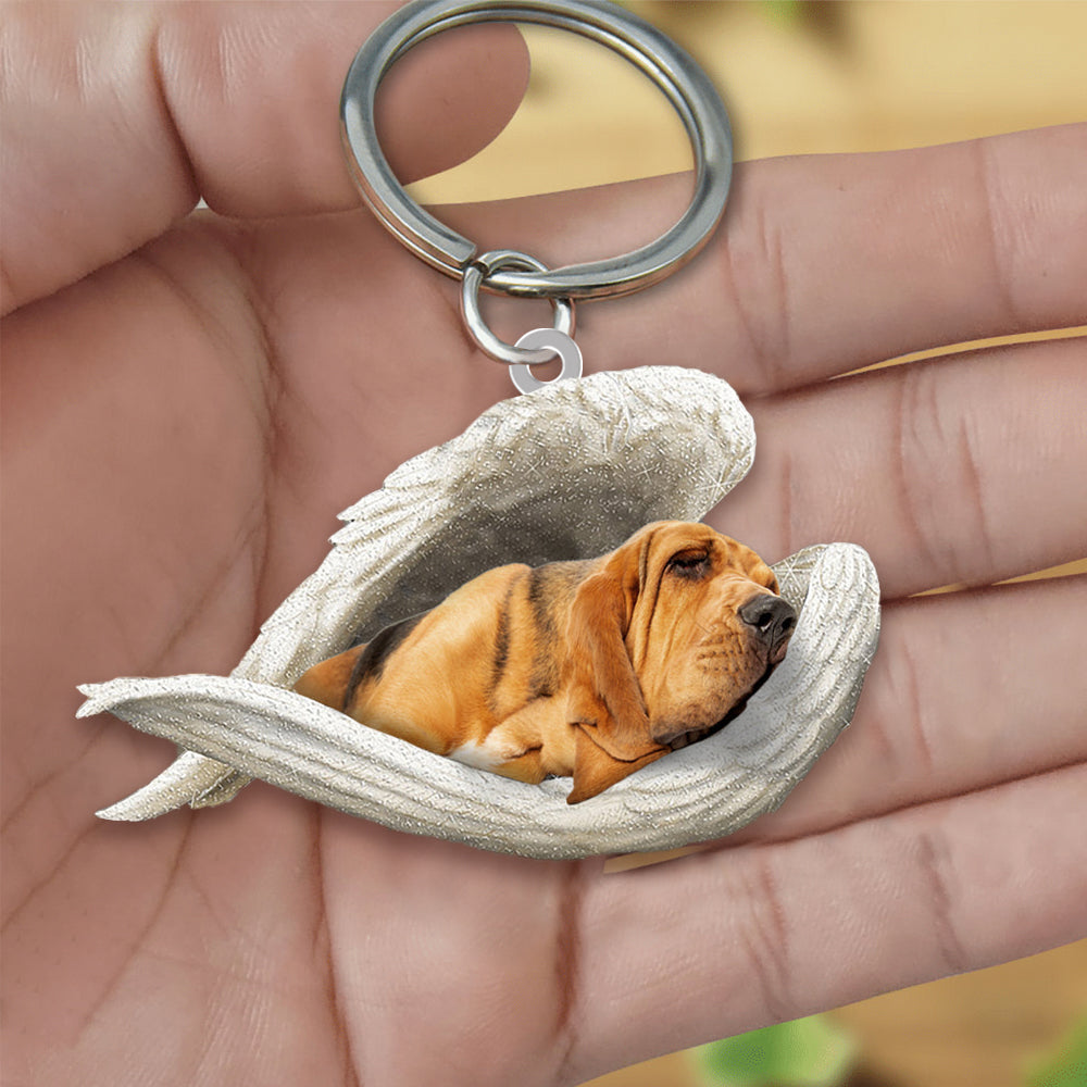 Bloodhound Sleeping Angel Acrylic Keychain Dog Sleeping keychain