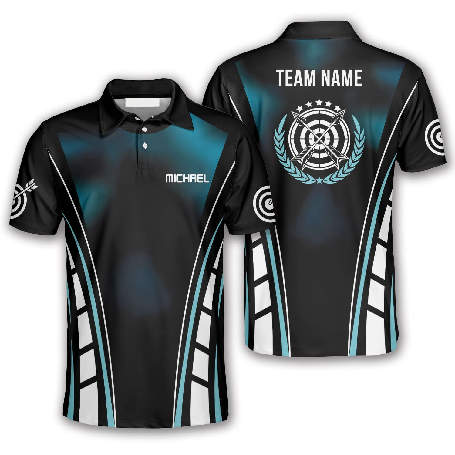 Blue Black Custom Archery Shirts for Men/ Personalized Archery Shirt/ Uniform Archery Shirt