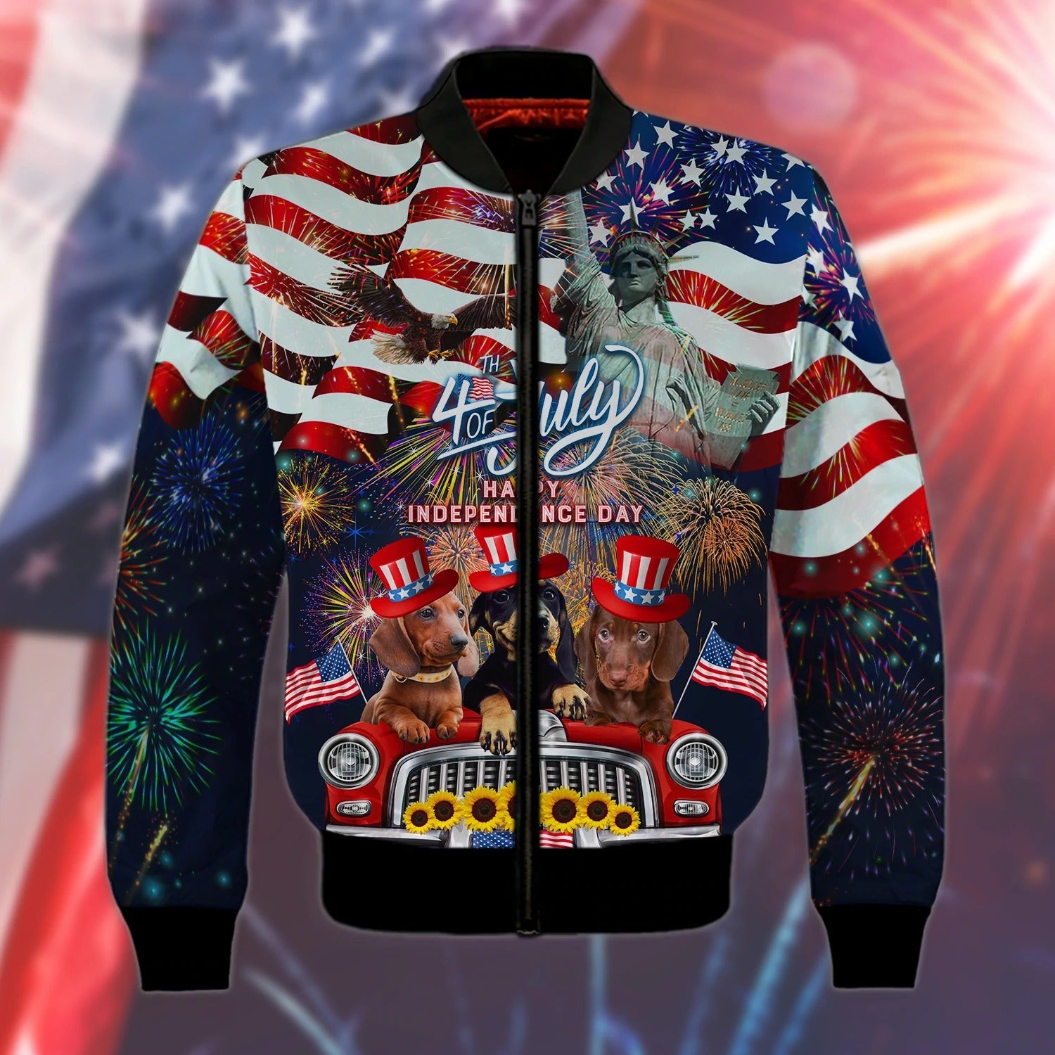 Dachshund American Hawaiian Shirt - Independence Day Is Coming- 3D Full Print Hoodie 4Th July Tshirt