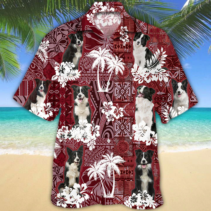 Border Collie Hawaiian Shirt/ Gift for Dog Lover Shirts/ Animal Summer Shirts/ Hawaiian Shirt Men