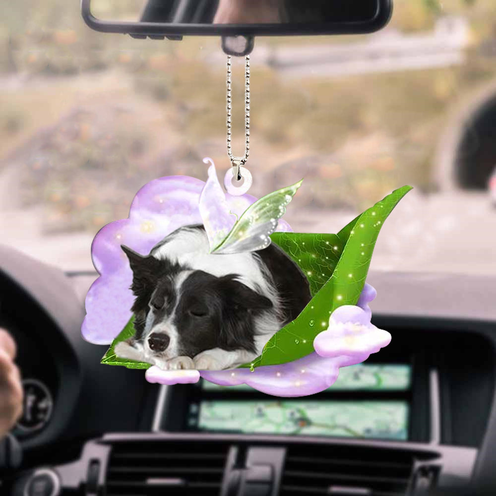 Border Collie-Sleep On Fallen Leaves-Two Sided Ornament