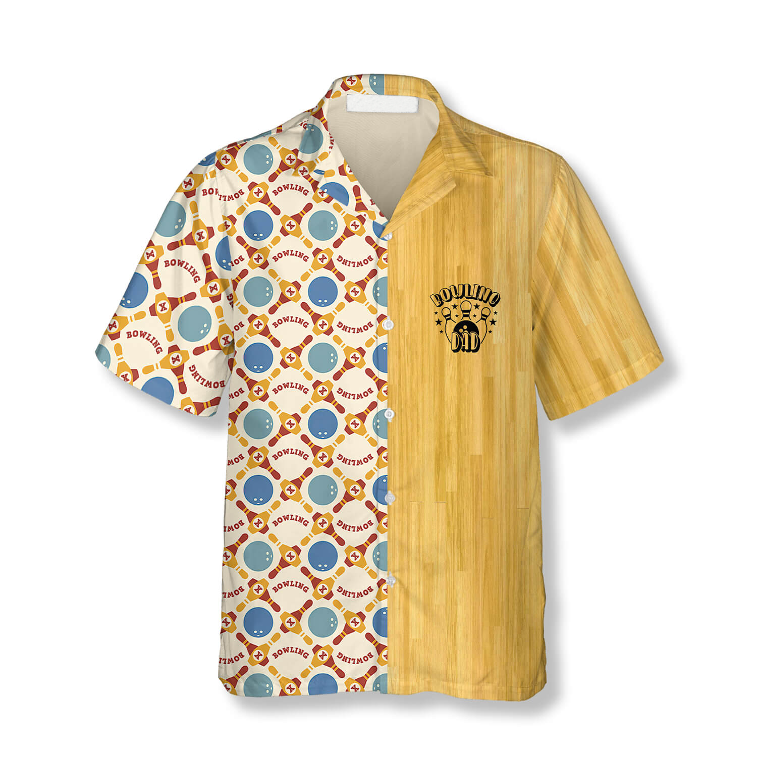Bowling Dad With Balls and Ninepins Bowling Hawaiian Shirt/ Gift for Dad Bowling