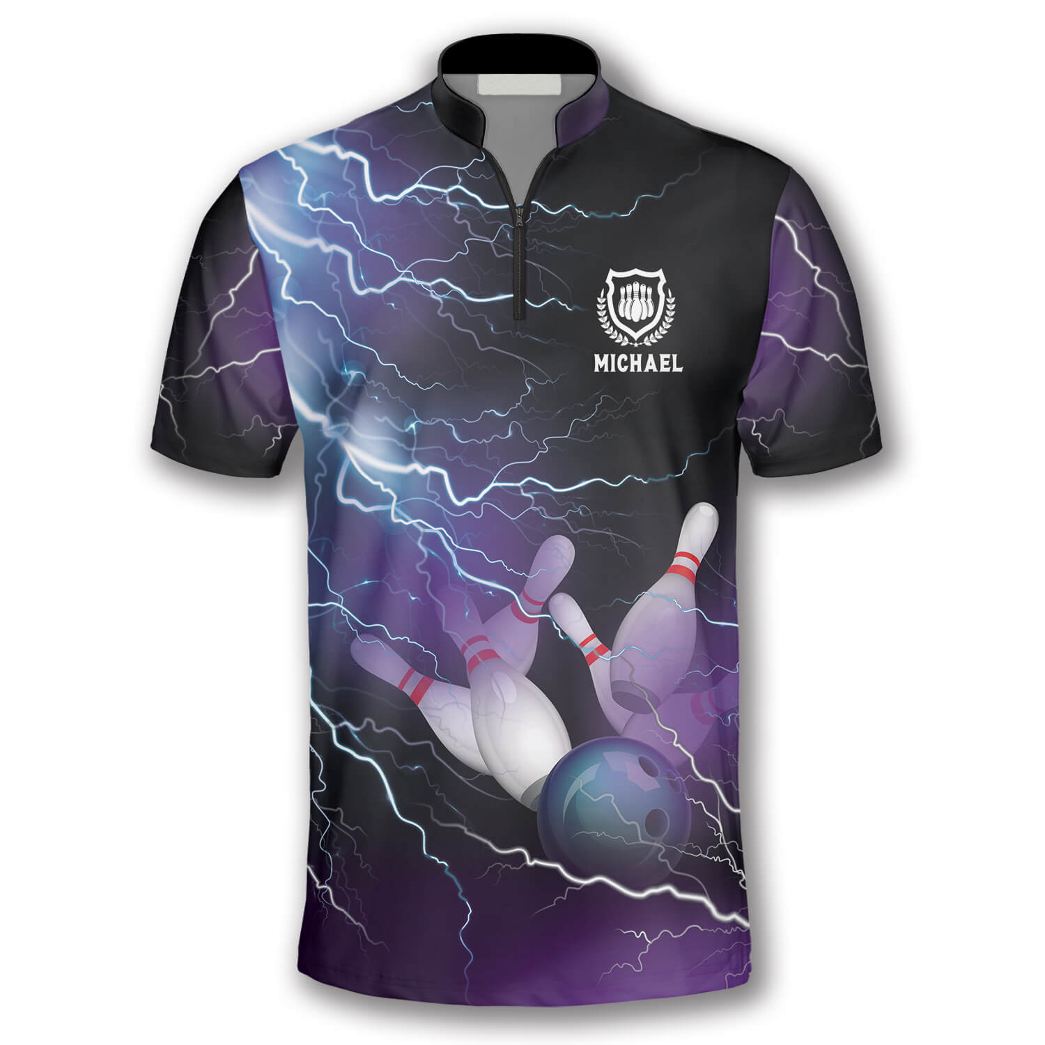 Bowling Strike Thunder Lightning Custom Bowling Jerseys for Men/ Uniform Shirt for Bowling Team