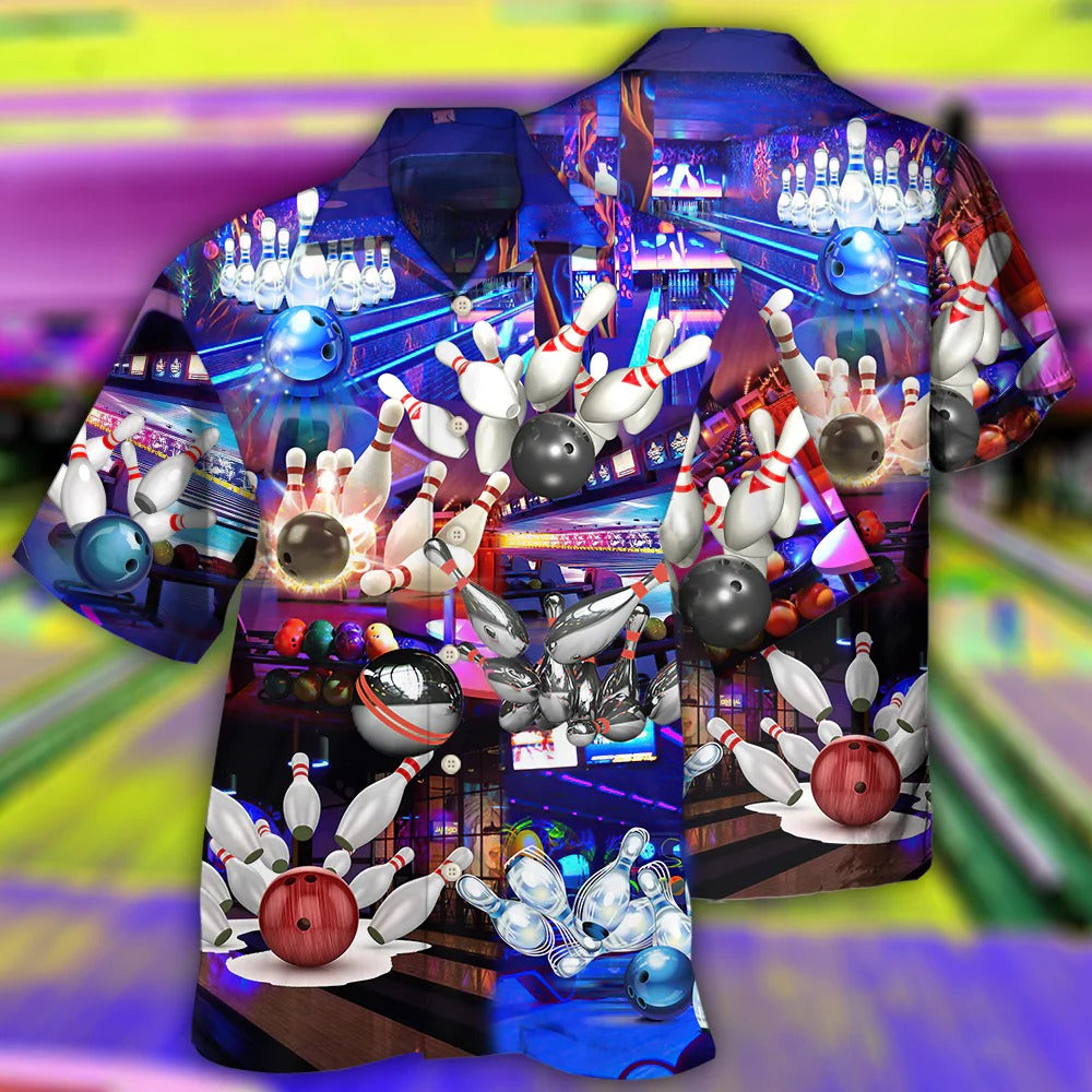 3D All Over Printed Hawaiian Shirt With Bowling Pattern