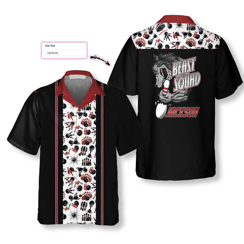 Bowling Beast Squad Custom Name Custom Hawaiian Shirt/ Personalized Bowling Shirt For Men & Women