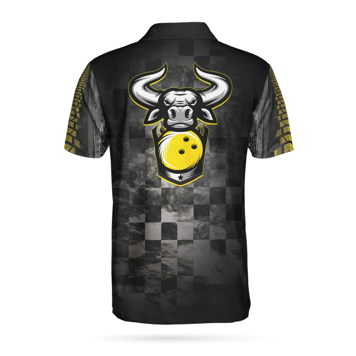 Bowling Bull Black And Yellow Short Sleeve Polo Shirt For Bowling/ Bull Polo Shirt/ Best Bowling Shirt For Men Coolspod
