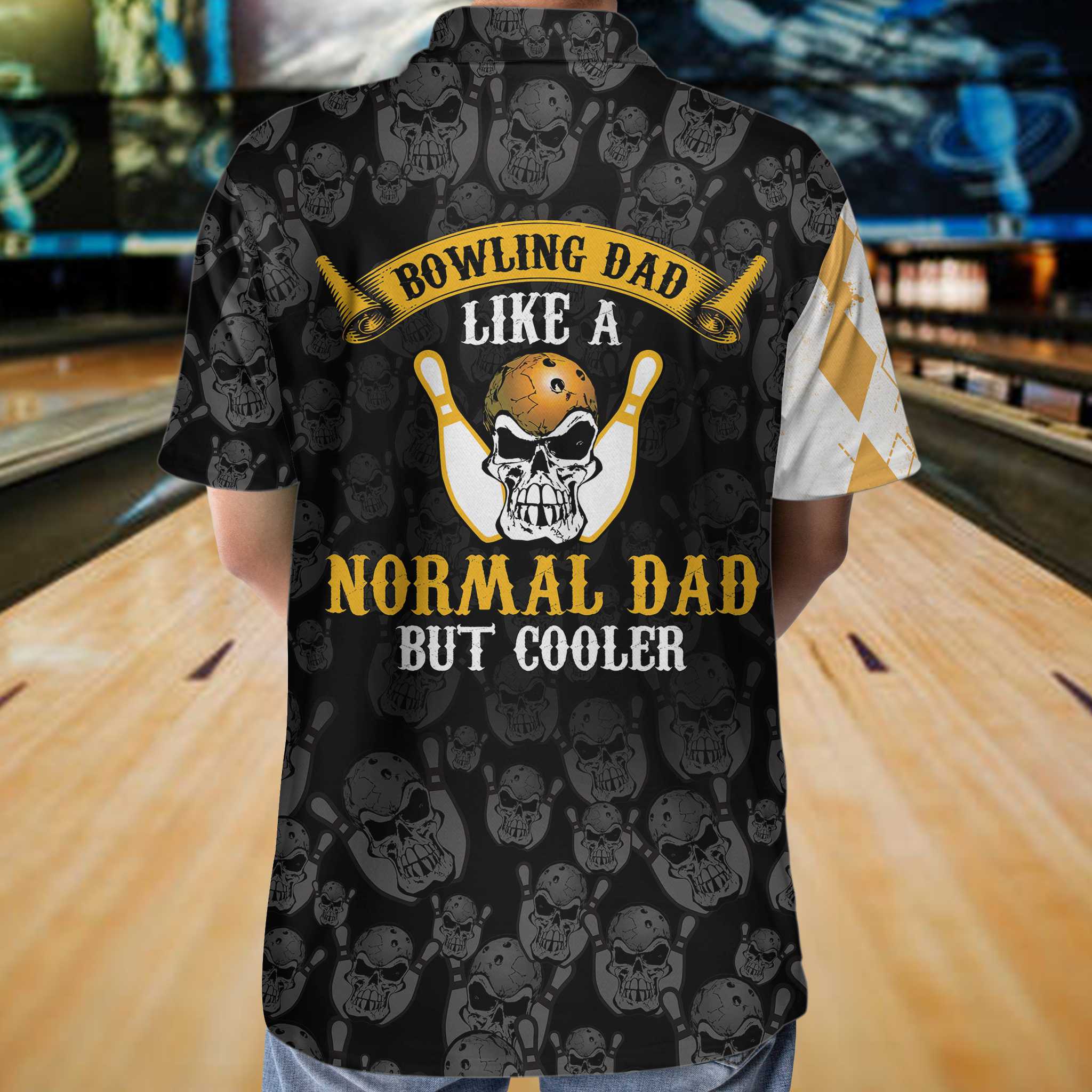 Bowling Dad Like A Normal Dad But Cooler Polo Shirt/ Argyle Pattern Bowling Polo Shirt For Bowler Dad Coolspod