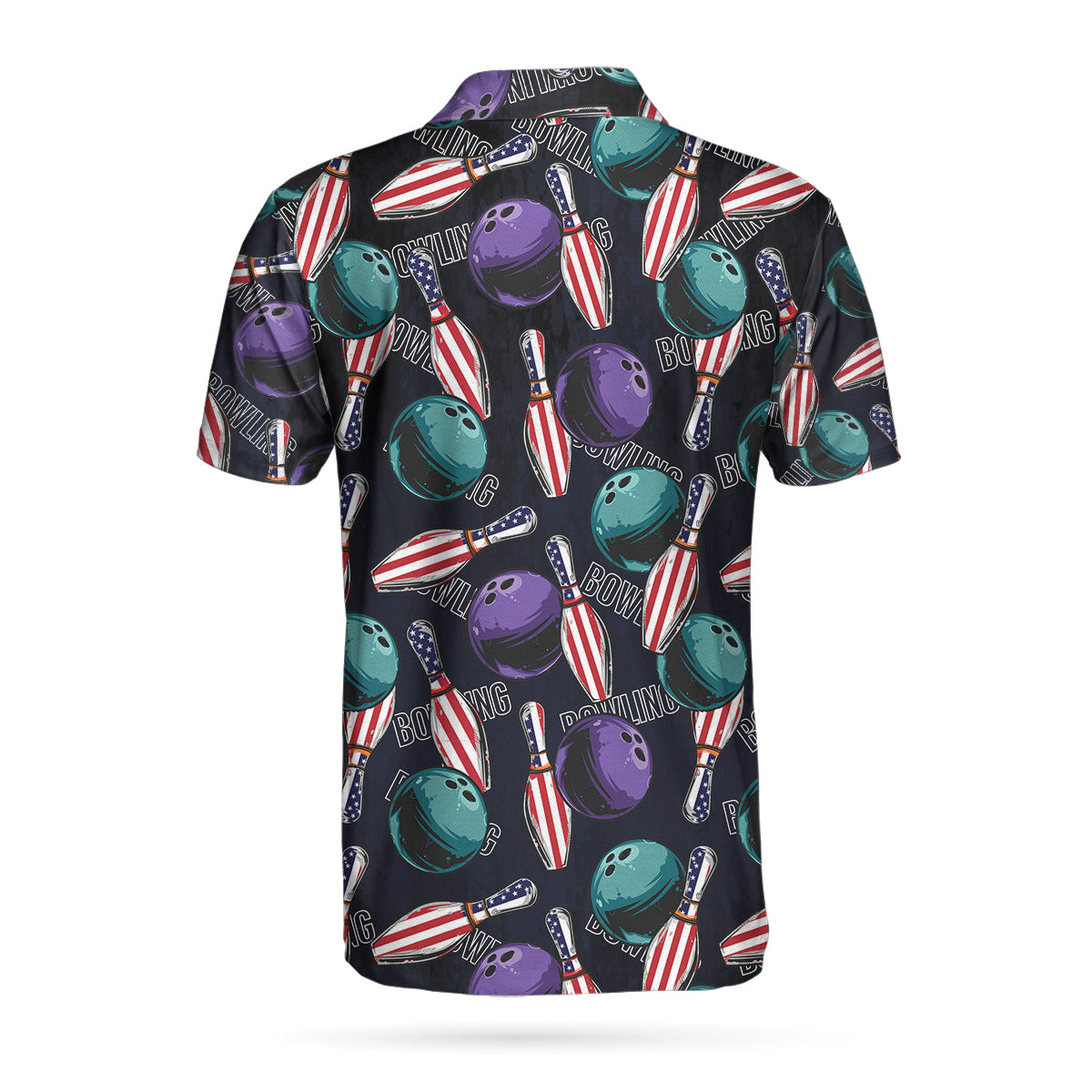 Bowling Is My Life Polo Shirt/ American Flag Pattern Bowling Shirt For Men Coolspod
