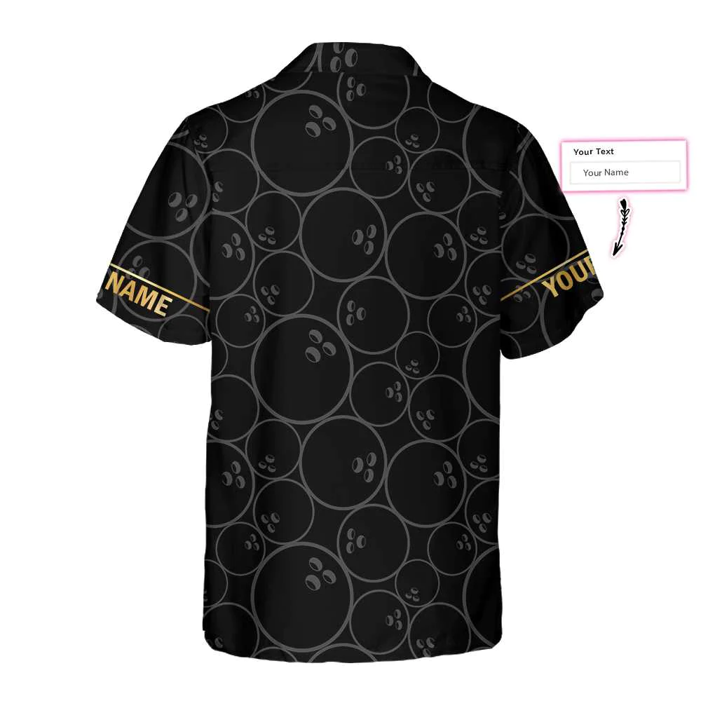 Bowling Pattern And Golden Custom Hawaiian Shirt/ Personalized Bowling Shirt For Men & Women