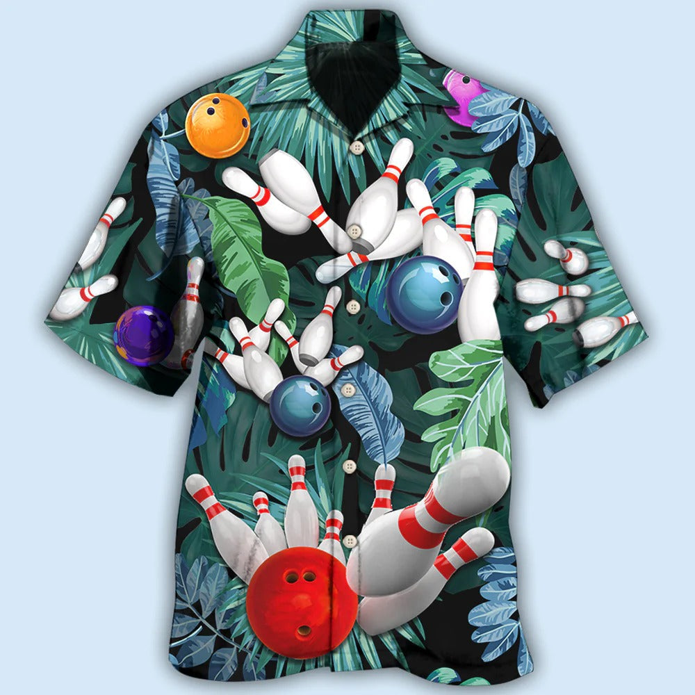 Bowling Hawaiian Shirt Floral Leave Pattern/ Summer Cool Hawaiian Shirt For Bowling Player