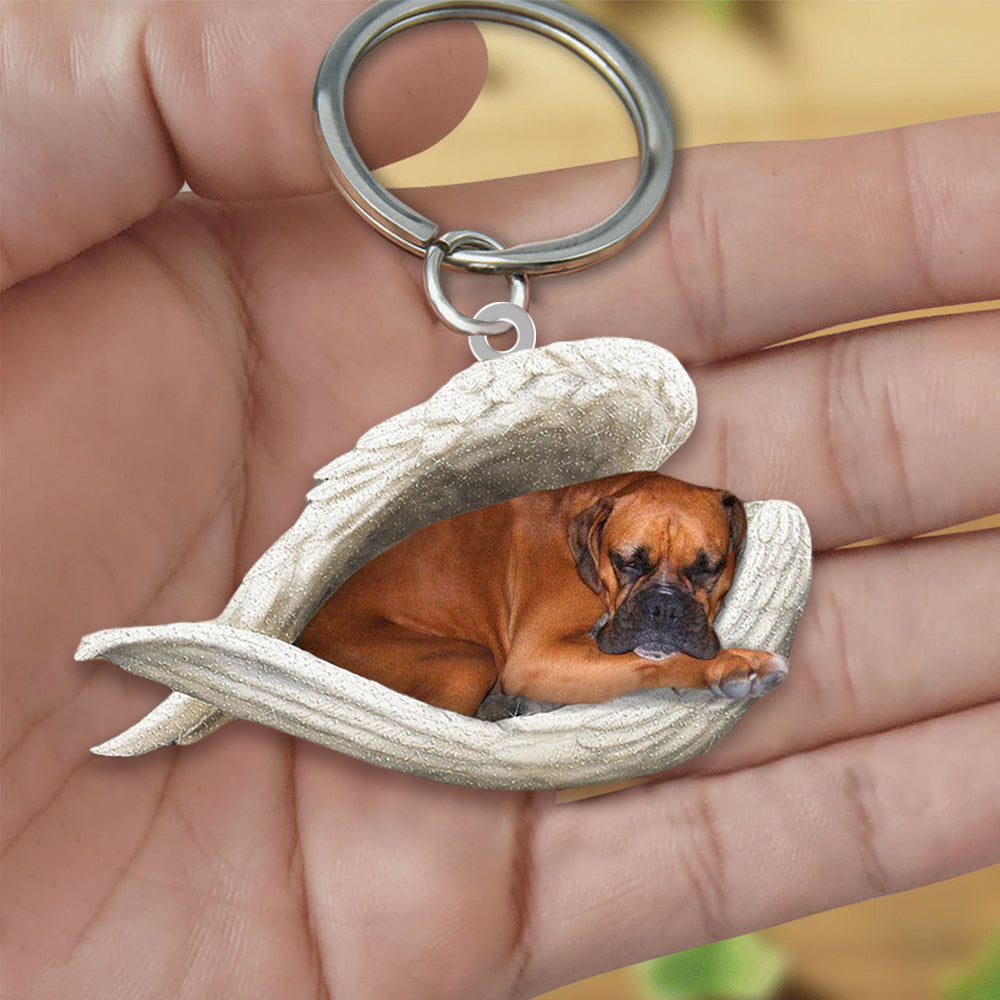 Boxer Sleeping Angel Acrylic Keychain Dog Sleeping keychain