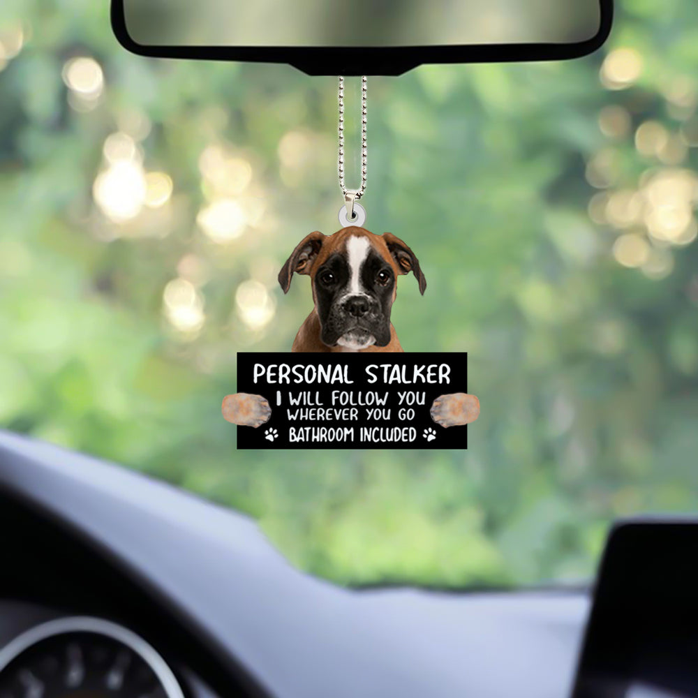 Funny Boxer Personal Stalker Car Hanging Ornament