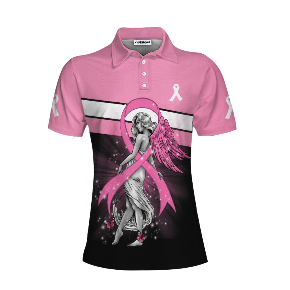 Breast Cancer Angel Breast Cancer Awareness Short Sleeve Women Polo Shirt Coolspod