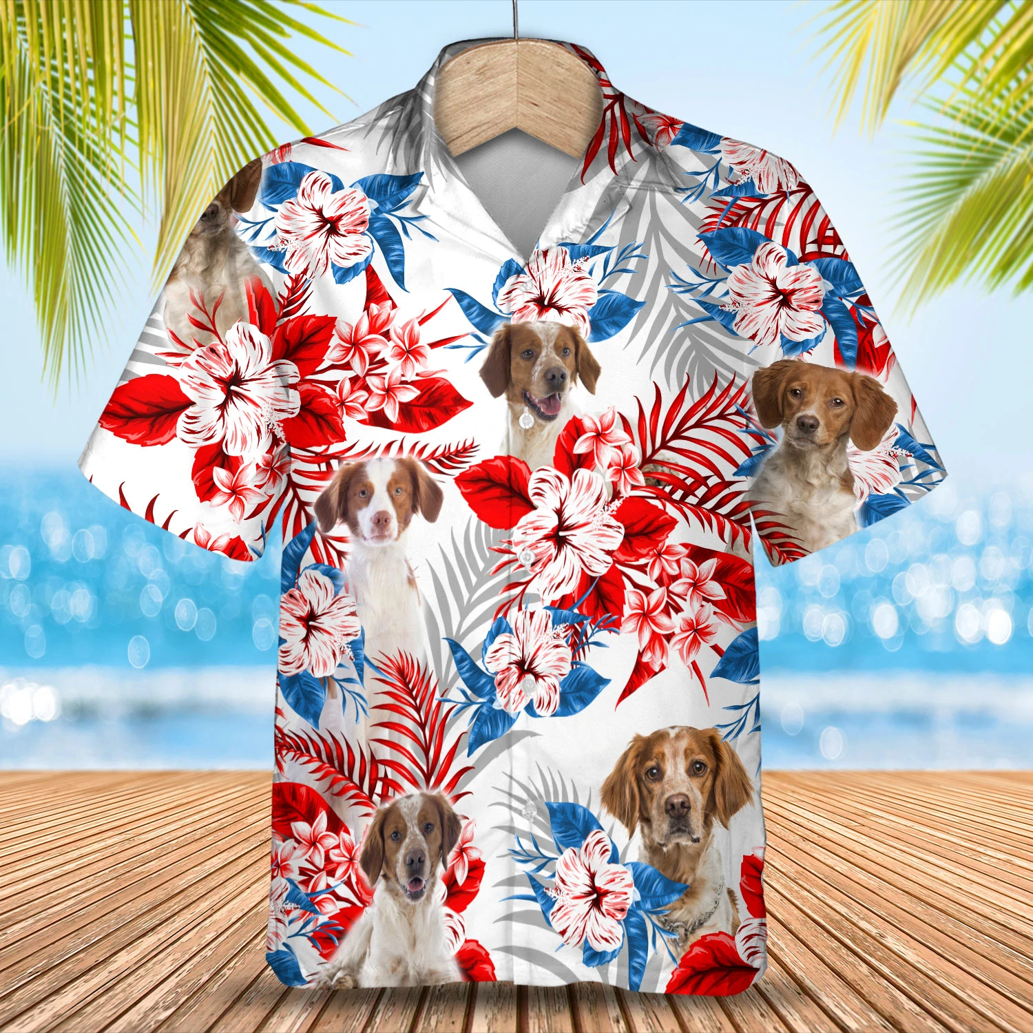 Brittany flower Hawaiian Shirt/ Summer aloha shirt/ Men Hawaiian shirt/ Women Hawaiian shirt