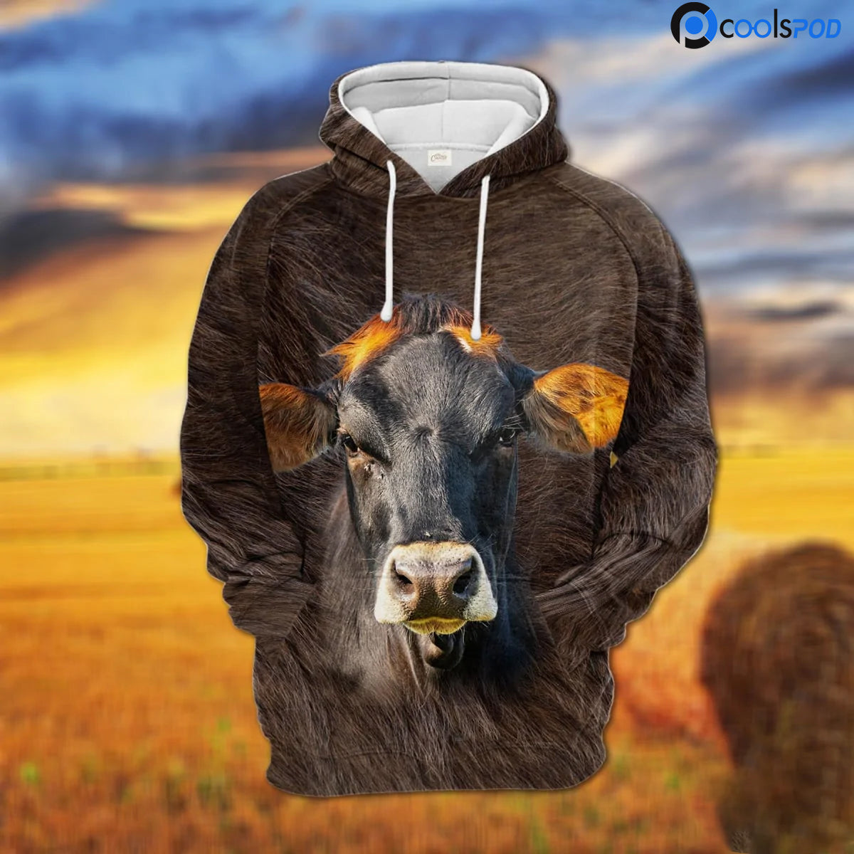 Brown Swiss 3D All Over Printed Hoodie Unisex Premium Cow Hoodie Farm Lover Apparel Farmer Hoodie