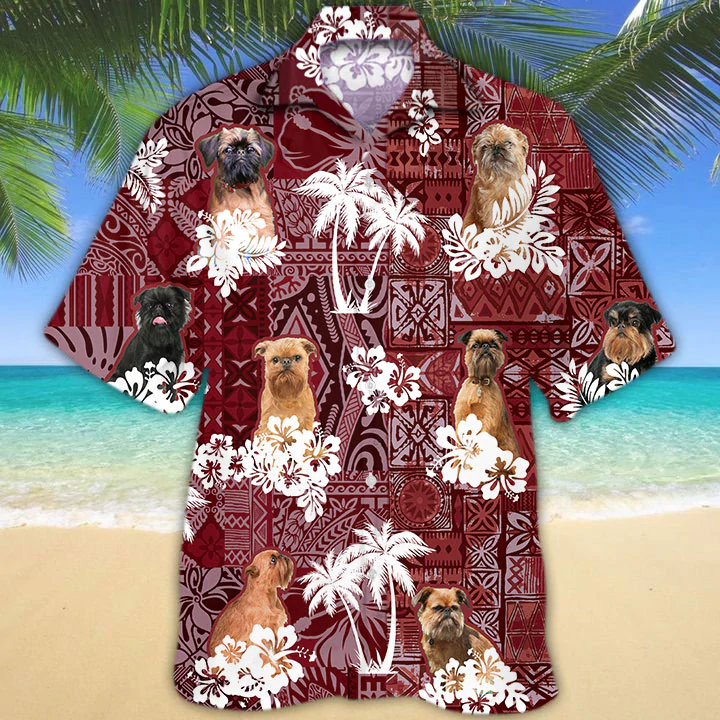 Brussels Griffon red Hawaiian Shirt/ Gift for Dog Lover Shirts/ Animal Summer Shirts/ Hawaiian Shirt Men